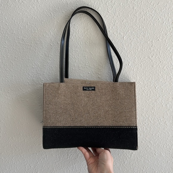 GUC Kate Spade Vintage Two-Tone Wool Handbag